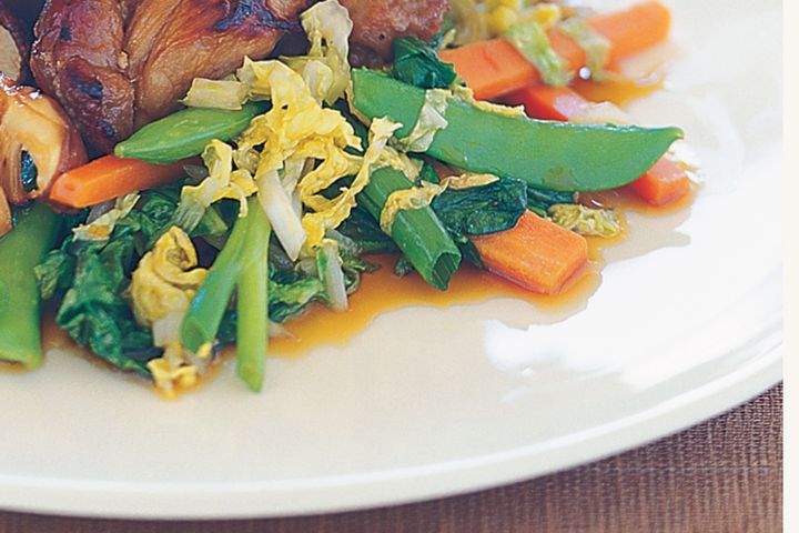 Cooking Vegetarian Wok-fried vegetables