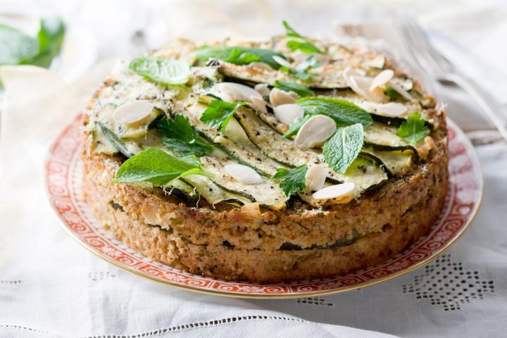 Cooking Vegetarian Zucchini, quinoa and almond pie