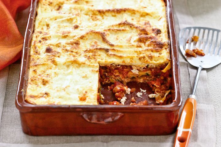 Cooking Vegetarian Zucchini, ricotta and lentil lasagne