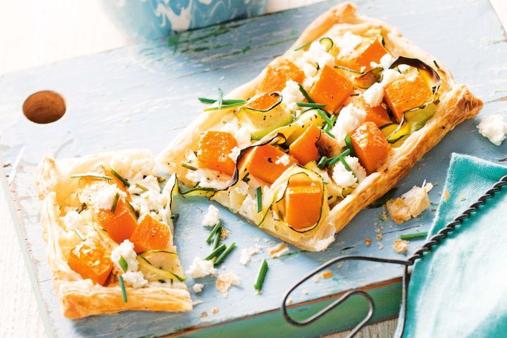 Cooking Vegetarian Zucchini, ricotta and pumpkin tarts