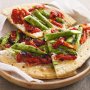 Asparagus and goats cheese pizza