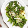 Baby broccoli with lemon, parmesan and pine nuts