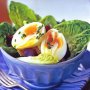 Baby cos and beetroot salad with soft-boiled egg