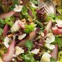 Baby rocket salad with poached pears & hazelnuts