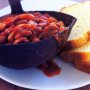 Baked beans with cheese cornbread