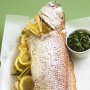 Baked snapper with fennel and salsa verde