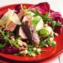 Balsamic lamb with radicchio, cannellini bean and pecorino salad