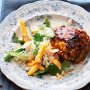 Barbecued coronation chicken with mango rice salad