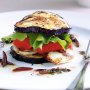 Barbecued haloumi and eggplant stack