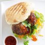 Barbecued red curry pork burgers
