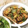 Barbecued sweet potato with gremolata dressing