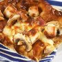BBQ chicken and mushroom pizza