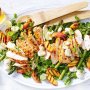 BBQ nectarine, chicken and asparagus salad