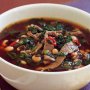 Beef, bean and spinach soup
