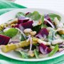 Beetroot, bean and hazelnut salad with horseradish dressing