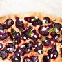 Beetroot and goats cheese focaccia