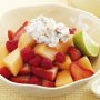 Berry fruit salad with crunchy yoghurt