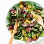 Blistered corn and bean salad with poppyseed dressing