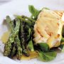 Blue-eye trevalla with asparagus and rocket