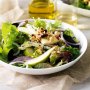 Blue cheese, pear and hazelnut salad