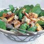 Blue cheese and pear salad with walnut dressing
