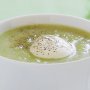 Broccoflower, leek and fennel soup
