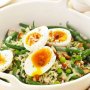 Brown rice, bean & egg salad