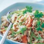 Brown rice salad with soy dressing
