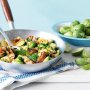 Brussels sprout and pork stir-fry