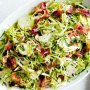 Brussels sprout salad with pancetta, parmesan and currants