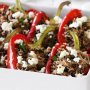 Capsicums stuffed with rice, quinoa and lentil salad