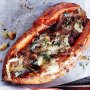 Caramelised onion and blue cheese sweet potatoes