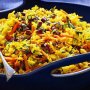Carrot and pistachio pilaf