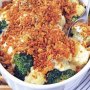 Cauliflower and broccoli gratin