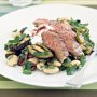 Chargrilled eggplant, lamb and butter bean salad
