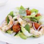 Chargrilled prawn salad with saffron dressing
