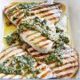 Chargrilled swordfish with caper salsa
