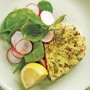 Chermoula swordfish with spinach and radish salad
