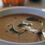 Chestnut soup with rosemary pesto