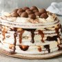 Chewy pavlova with caramel and Nutella fudge sauce