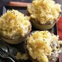 Chicken, fennel and leek pies with swede and potato mash