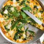 Chicken, mint and pea frittata