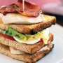 Chicken and bacon club sandwich