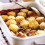 Chicken and leek casserole with tarragon dumplings