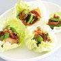 Chicken and sugar snap pea lettuce cups