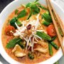 Chicken and vegetable laksa