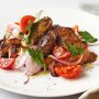 Chicken livers with tomato, onion & parsley salad