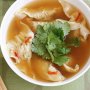 Chicken wontons in spicy soup