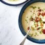 Chickpea and leek soup with chorizo