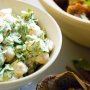Chickpea salad with yoghurt dressing